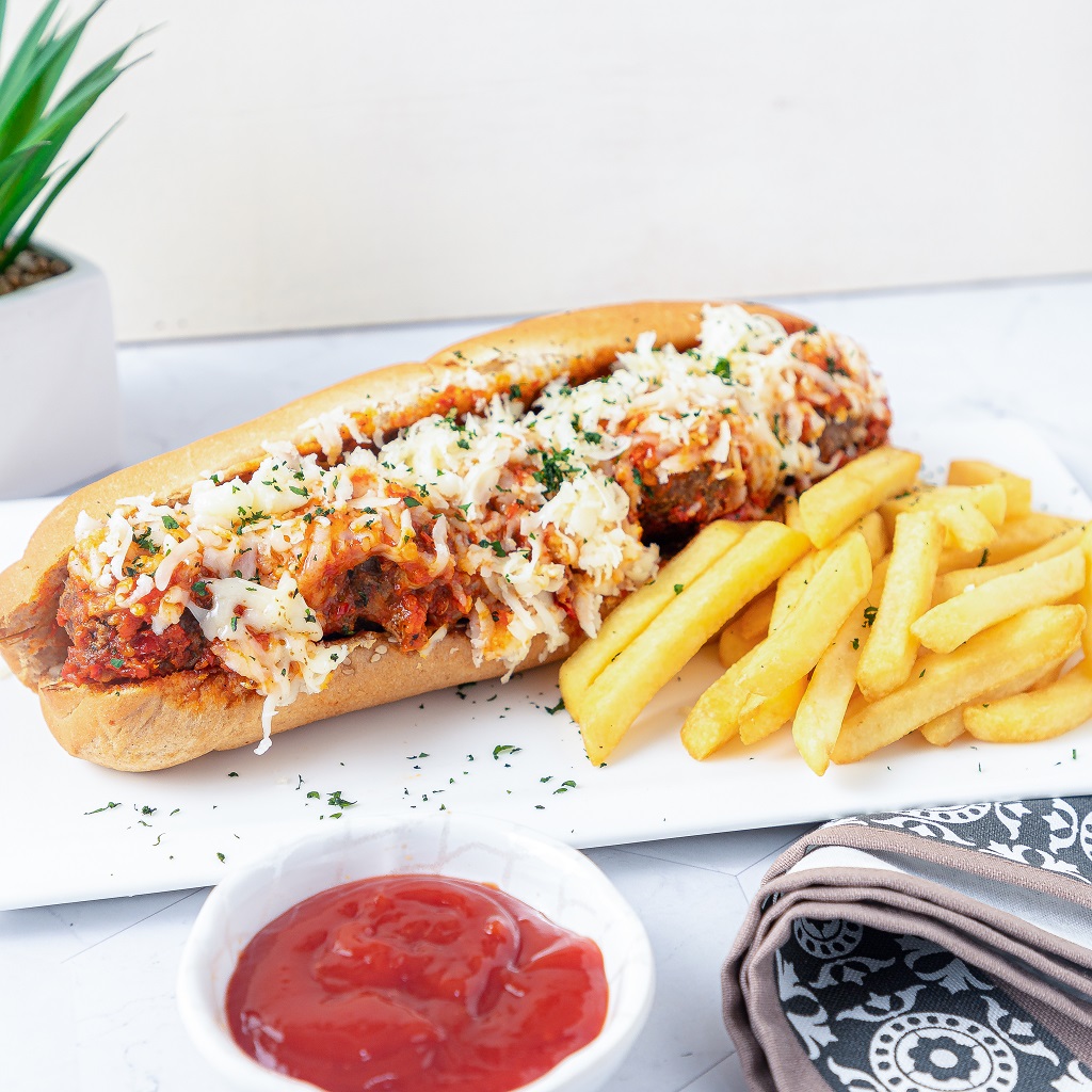 Cheesy Meatball Sandwich