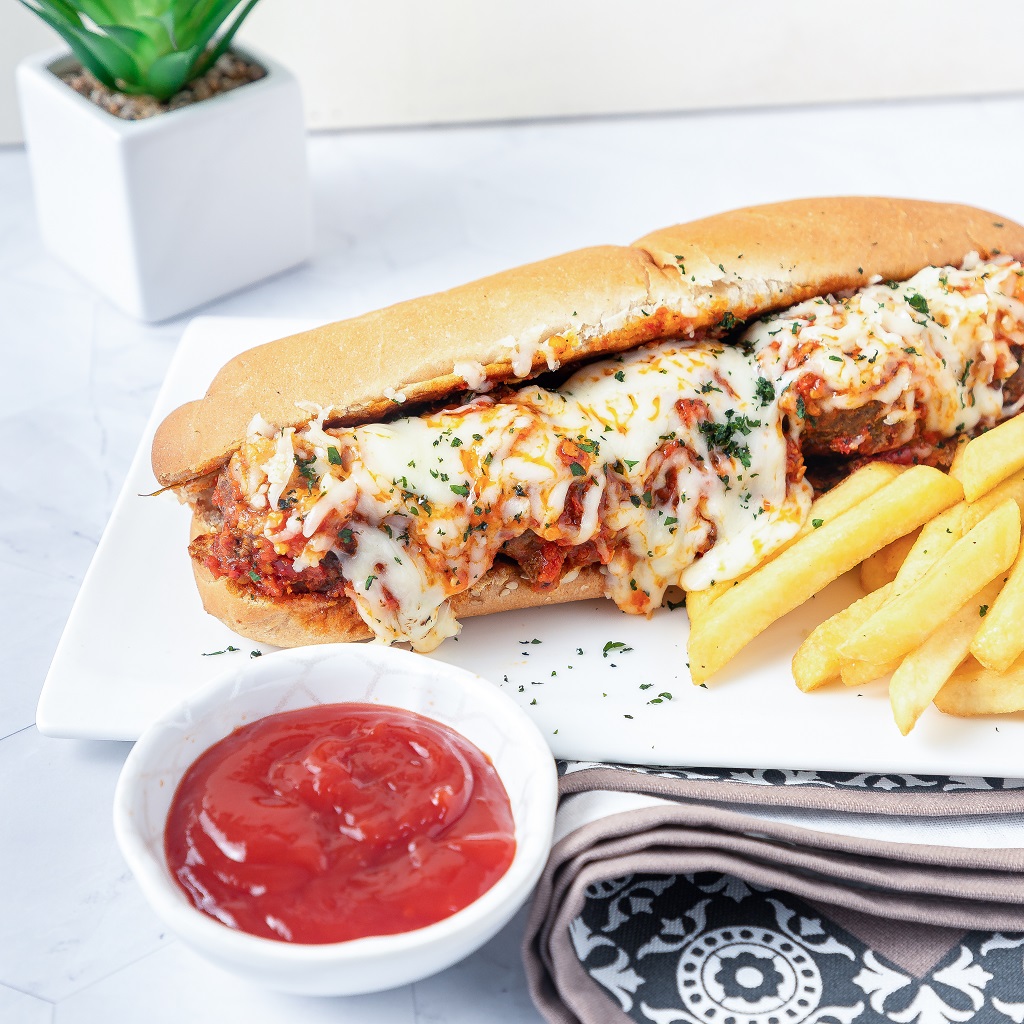 Cheesy Meatball Sandwich