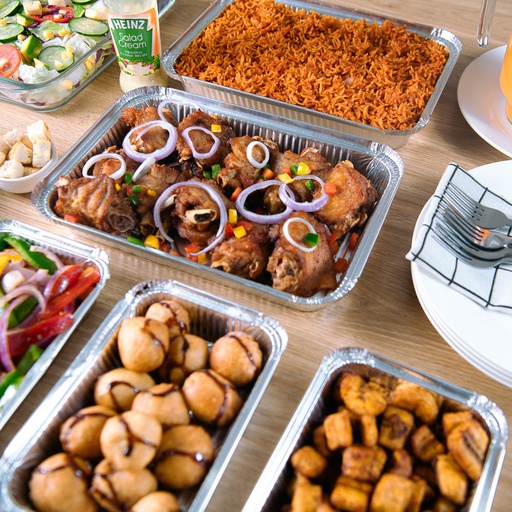 [BLK4] Jollof &amp; Fried Rice Combination Buffet (Serves 10 - 14)